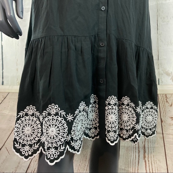 Loft B&W button down dress with belt - Picture 4 of 6